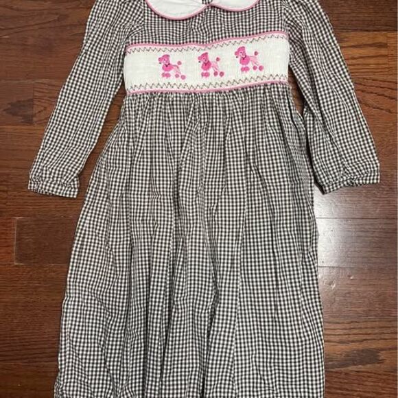 Marmellata Classic Pink Poodle Smocked Dress Size 6 - Picture 1 of 5